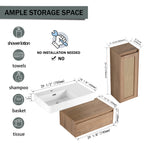 30 inch Wall-Mounted Bathroom Vanity with Resin Sink and Side Cabinet,Soft Close Drawer (KD-Packing), 09430IMO-30L-SC00512IMO Combination Cabinet