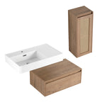 30 inch Wall-Mounted Bathroom Vanity with Resin Sink and Side Cabinet,Soft Close Drawer (KD-Packing), 09430IMO-30L-SC00512IMO Combination Cabinet