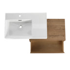 30 inch Wall-Mounted Bathroom Vanity with Resin Sink and Side Cabinet,Soft Close Drawer (KD-Packing), 09430IMO-30L-SC00512IMO Combination Cabinet