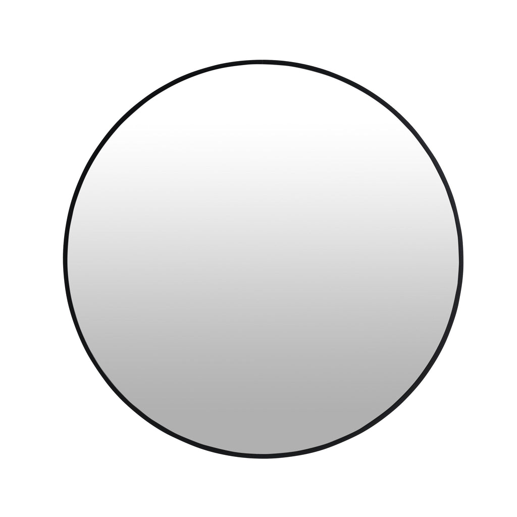 32 x 32 Inch Bathroom Mirror Black Aluminum Frame - Groovy Boardz