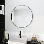 32 x 32 Inch Bathroom Mirror Black Aluminum Frame - Groovy Boardz