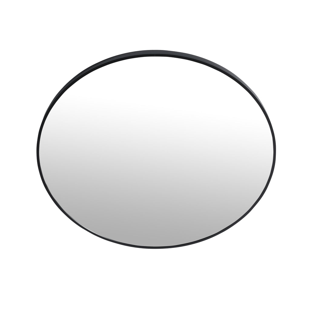 32 x 32 Inch Bathroom Mirror Black Aluminum Frame - Groovy Boardz