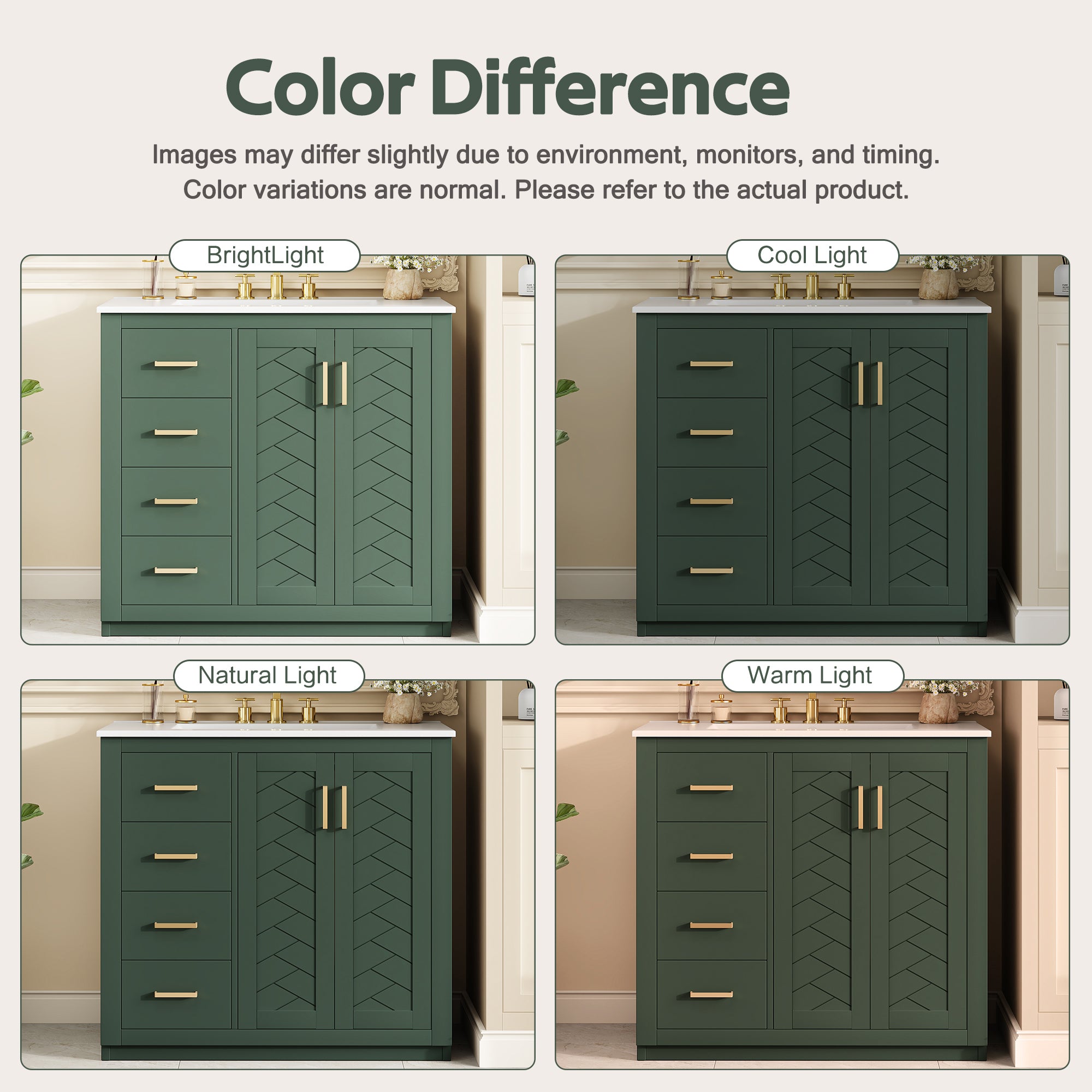 36'' Bathroom Vanity with Ceramic Sink Combo, Solid Wood Frame Bathroom Storage Cabinet, Freestanding Vanity Set with 3 Drawers& Soft Closing Doors