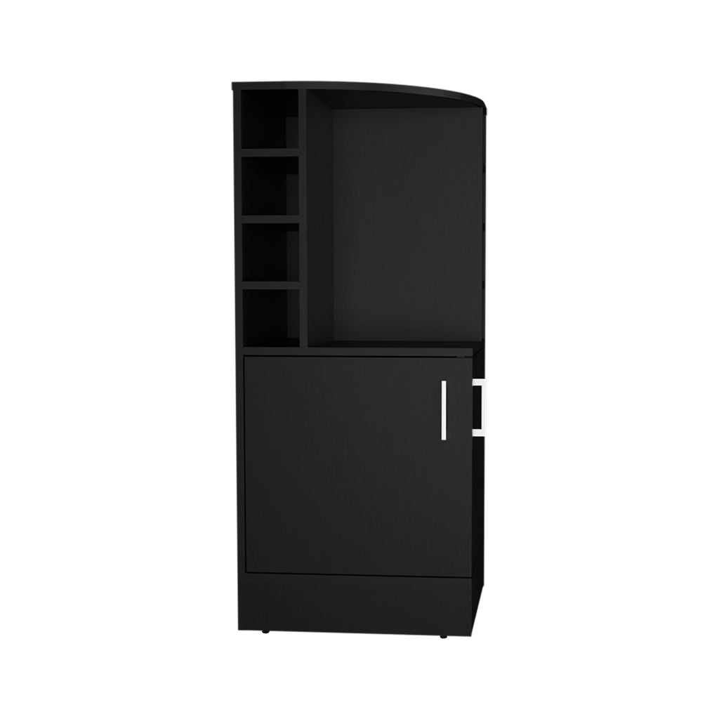 Jakes 42 Tall Corner Bar Cabinet with Eight Wine Bottle Cubbies and Double Door cabinet, Living Room, Liquor Cabinet, Storage Cabinet Black Wengue