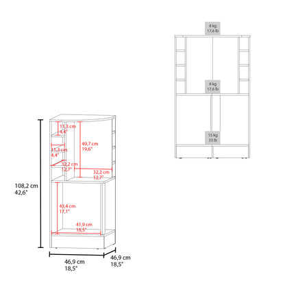 Jakes 42 Tall Corner Bar Cabinet with Eight Wine Bottle Cubbies and Double Door cabinet, Living Room, Liquor Cabinet, Storage Cabinet Black Wengue