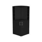 Jakes 42 Tall Corner Bar Cabinet with Eight Wine Bottle Cubbies and Double Door cabinet, Living Room, Liquor Cabinet, Storage Cabinet Black Wengue