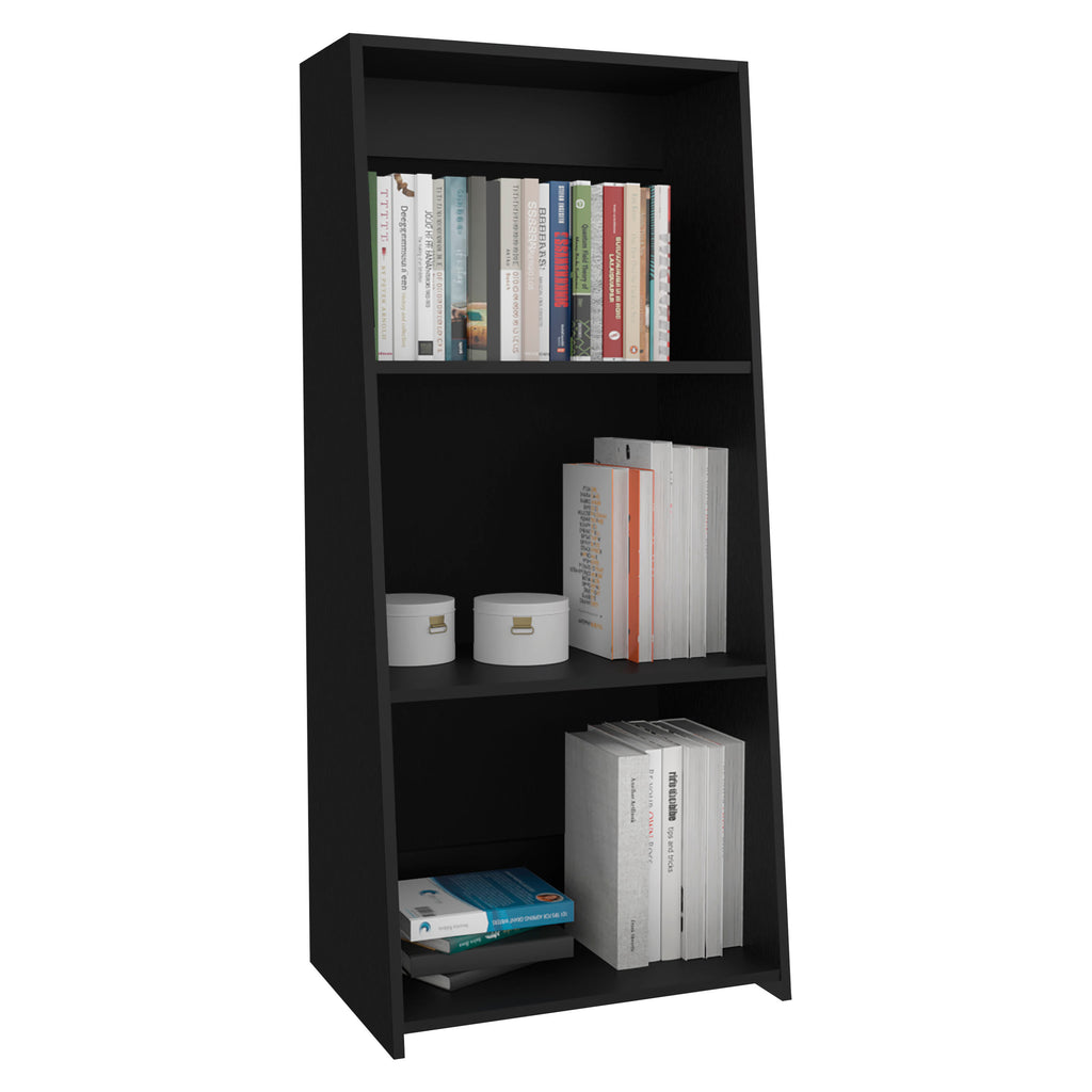 Note 47 Tall Three-Tier Ladder Bookcase Black