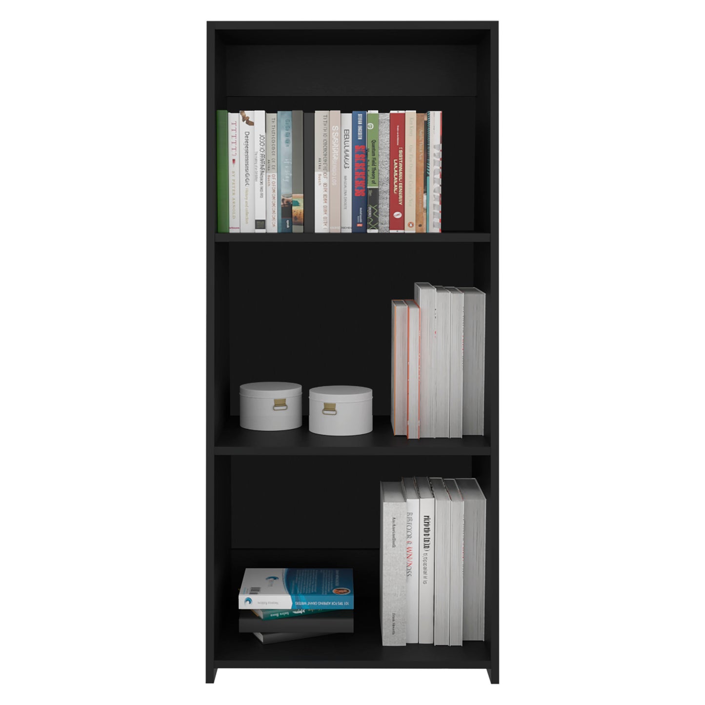 Note 47 Tall Three-Tier Ladder Bookcase Black