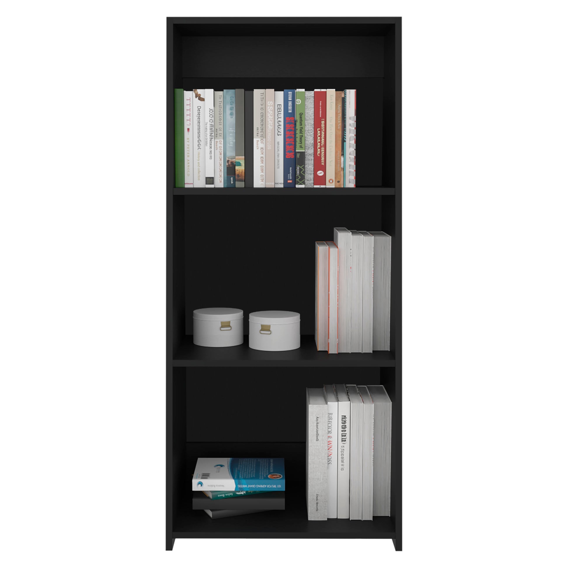 Note 47 Tall Three-Tier Ladder Bookcase Black
