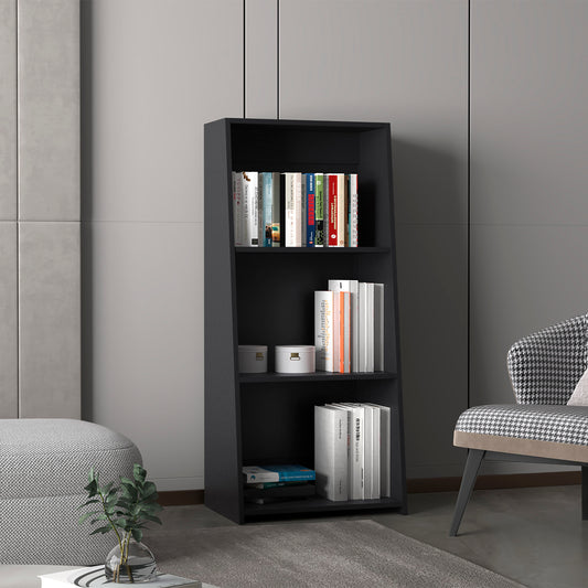 Note 47 Tall Three-Tier Ladder Bookcase Black