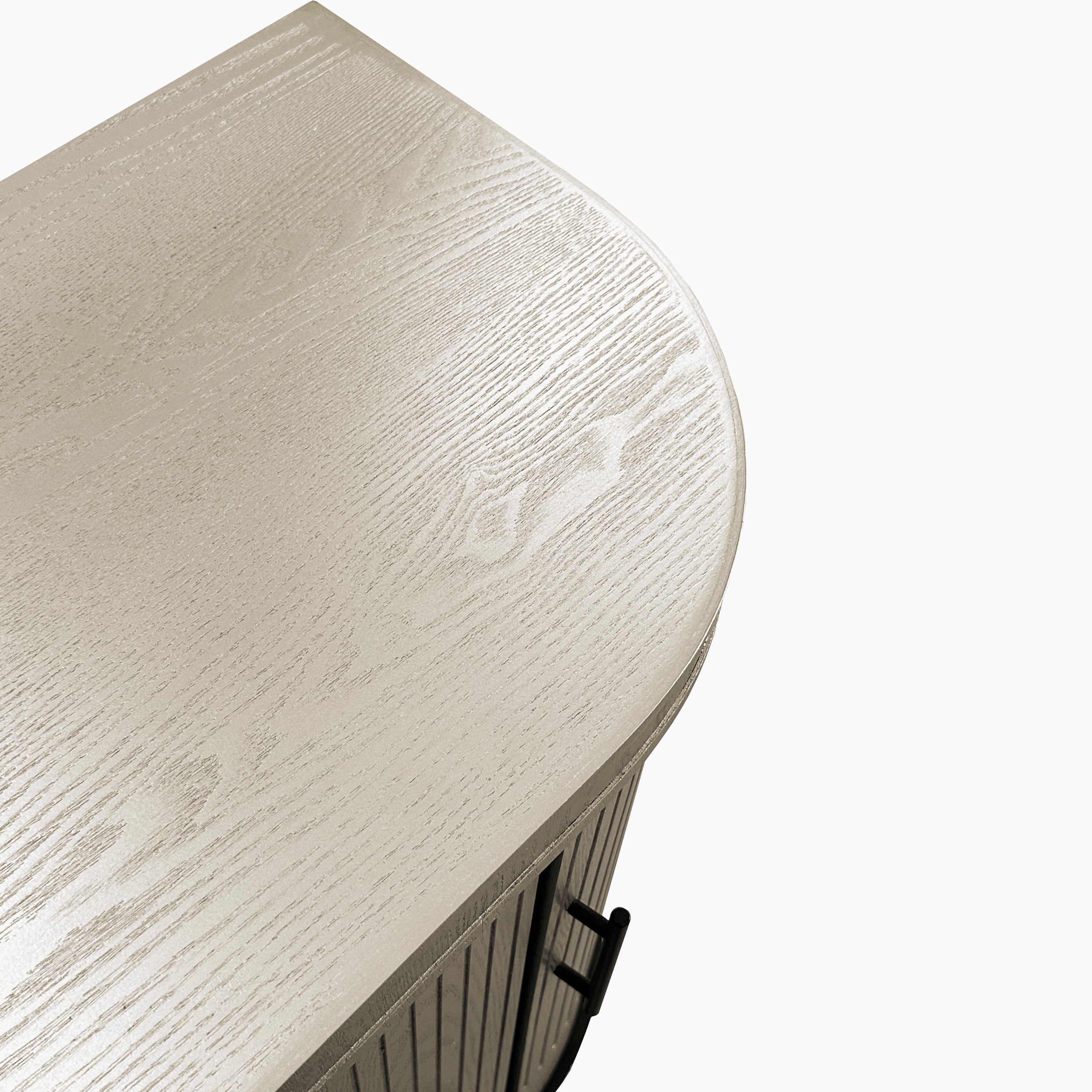 Modern Curved Sideboard 47.2-Inch Decorative Storage Cabinet Wooden Console Table Coffee Bar Cabinet with 4 Doors and Adjustable Interior Shelves for Living Room, Kitchen, Bedroom, Hallway (Champagne)