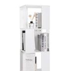 6 tier Rotating Bookshelf, Floor Rack Simple Bookcase  with Acrylic plate Student Multi-Function Creative Bookshelf for Living Room