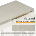 U_Style 60''Acacia Veneer Console Table with 4 Spacious Drawers, Modern Crisscross Design Entryway Table with Open Bottom Storage,Farmhouse Sofa Table for Living Room,Kitchen,Dining Room,Hallway