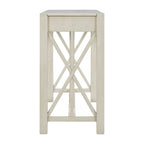 U_Style 60''Acacia Veneer Console Table with 4 Spacious Drawers, Modern Crisscross Design Entryway Table with Open Bottom Storage,Farmhouse Sofa Table for Living Room,Kitchen,Dining Room,Hallway