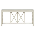 U_Style 60''Acacia Veneer Console Table with 4 Spacious Drawers, Modern Crisscross Design Entryway Table with Open Bottom Storage,Farmhouse Sofa Table for Living Room,Kitchen,Dining Room,Hallway