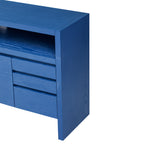 U_Style 60' 3-Door Sideboard with 3 Drawers - Modern Solid Ash Veneer MDF Sideboard, Semi-Open Shelf & Center Semi-Circular Cutout in Back Panel, Large Storage Cabinet for Living Room, Hallway, Dining