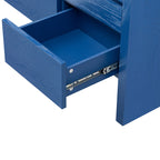 U_Style 60' 3-Door Sideboard with 3 Drawers - Modern Solid Ash Veneer MDF Sideboard, Semi-Open Shelf & Center Semi-Circular Cutout in Back Panel, Large Storage Cabinet for Living Room, Hallway, Dining