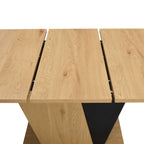 61.81 (46.46) inch Extendable Dining Table with Built-in Storage, Modern Wooden Table with Sturdy Metal Frame and MDF base, Adjustable Tabletop for Home Kitchen, Dining Room, and Office Spaces.