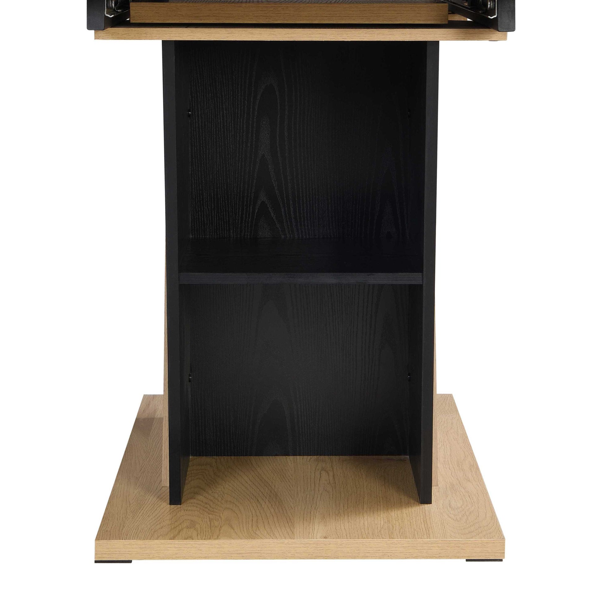 61.81 (46.46) inch Extendable Dining Table with Built-in Storage, Modern Wooden Table with Sturdy Metal Frame and MDF base, Adjustable Tabletop for Home Kitchen, Dining Room, and Office Spaces.