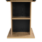 61.81 (46.46) inch Extendable Dining Table with Built-in Storage, Modern Wooden Table with Sturdy Metal Frame and MDF base, Adjustable Tabletop for Home Kitchen, Dining Room, and Office Spaces.