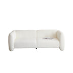 Tonson Wave Design 83' 3-Seater Sofa White Fabric Living Room Furniture Sofa
