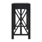 U_Style 60''Acacia Veneer Console Table with 4 Spacious Drawers, Modern Crisscross Design Entryway Table with Open Bottom Storage,Farmhouse Sofa Table for Living Room,Kitchen,Dining Room,Hallway