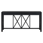 U_Style 60''Acacia Veneer Console Table with 4 Spacious Drawers, Modern Crisscross Design Entryway Table with Open Bottom Storage,Farmhouse Sofa Table for Living Room,Kitchen,Dining Room,Hallway