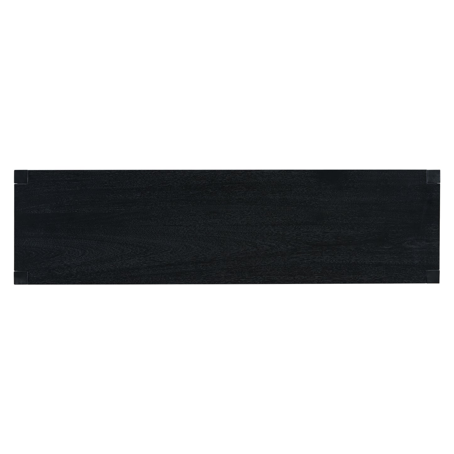 U_Style 60''Acacia Veneer Console Table with 4 Spacious Drawers, Modern Crisscross Design Entryway Table with Open Bottom Storage,Farmhouse Sofa Table for Living Room,Kitchen,Dining Room,Hallway