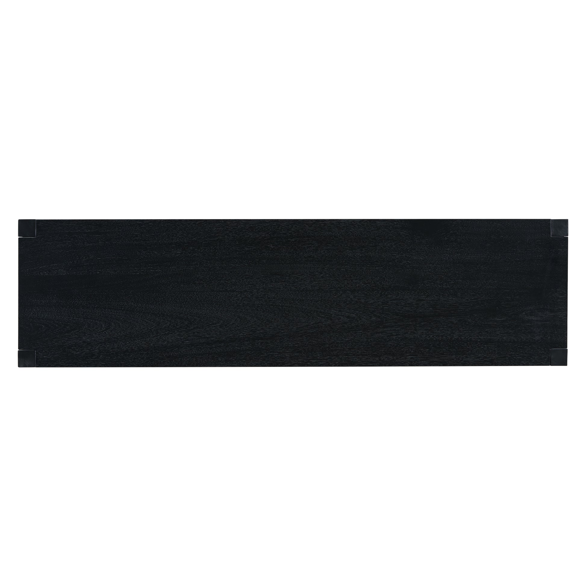 U_Style 60''Acacia Veneer Console Table with 4 Spacious Drawers, Modern Crisscross Design Entryway Table with Open Bottom Storage,Farmhouse Sofa Table for Living Room,Kitchen,Dining Room,Hallway