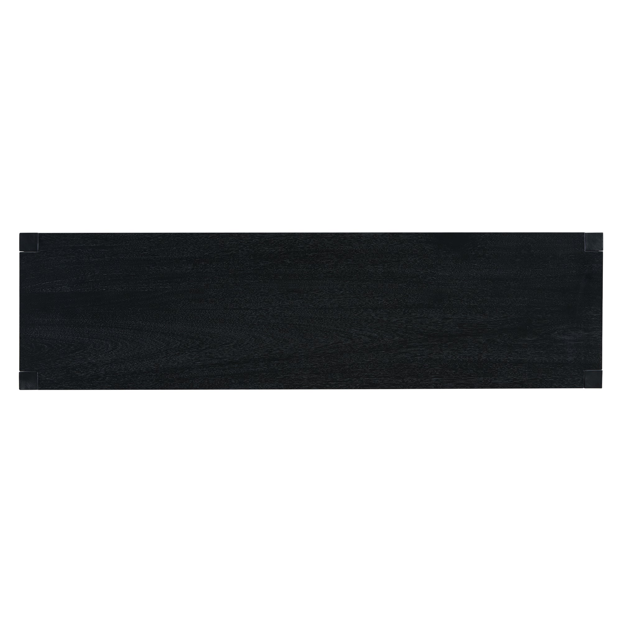 U_Style 60''Acacia Veneer Console Table with 4 Spacious Drawers, Modern Crisscross Design Entryway Table with Open Bottom Storage,Farmhouse Sofa Table for Living Room,Kitchen,Dining Room,Hallway