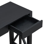 U_Style 60''Acacia Veneer Console Table with 4 Spacious Drawers, Modern Crisscross Design Entryway Table with Open Bottom Storage,Farmhouse Sofa Table for Living Room,Kitchen,Dining Room,Hallway