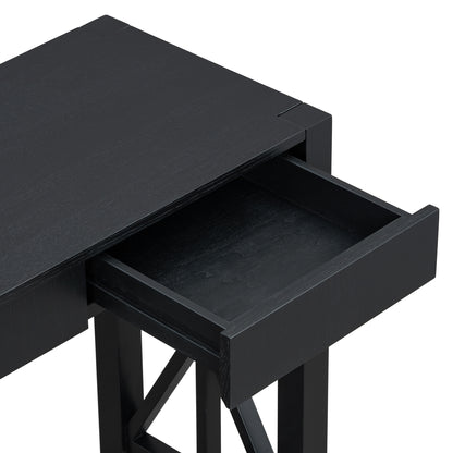 U_Style 60''Acacia Veneer Console Table with 4 Spacious Drawers, Modern Crisscross Design Entryway Table with Open Bottom Storage,Farmhouse Sofa Table for Living Room,Kitchen,Dining Room,Hallway