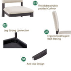 Modern 4 Person Dining Table Set with 4 Chairs, Dining Table Set for 4 People, 5-piece Wooden Dining Table Set for Living Room, Kitchen and Dining Room, Antique Black + Beige Dining Table Set