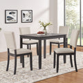 Modern 4 Person Dining Table Set with 4 Chairs, Dining Table Set for 4 People, 5-piece Wooden Dining Table Set for Living Room, Kitchen and Dining Room, Antique Black + Beige Dining Table Set