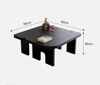 Modern Black Wooden Nesting Coffee Table Set, 70.86' Extendable Splicing Center Table for Living Room, Space - Saving Accent Furniture with Smooth Surface Coffee Table