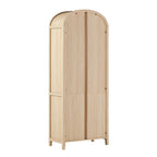 Modern 3 Shelf Open Arched Bookcase Cabinet Oak/Black - Groovy Boardz