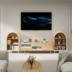 Arched Small Bookcase,Arched Storage Cabinet,Wooden Modern Arched Top Bookshelf with 3 Shelves,White with Woodgrain Shelves, 3-Tier Storage Shelf for Living Room, Bedroom, Entryway