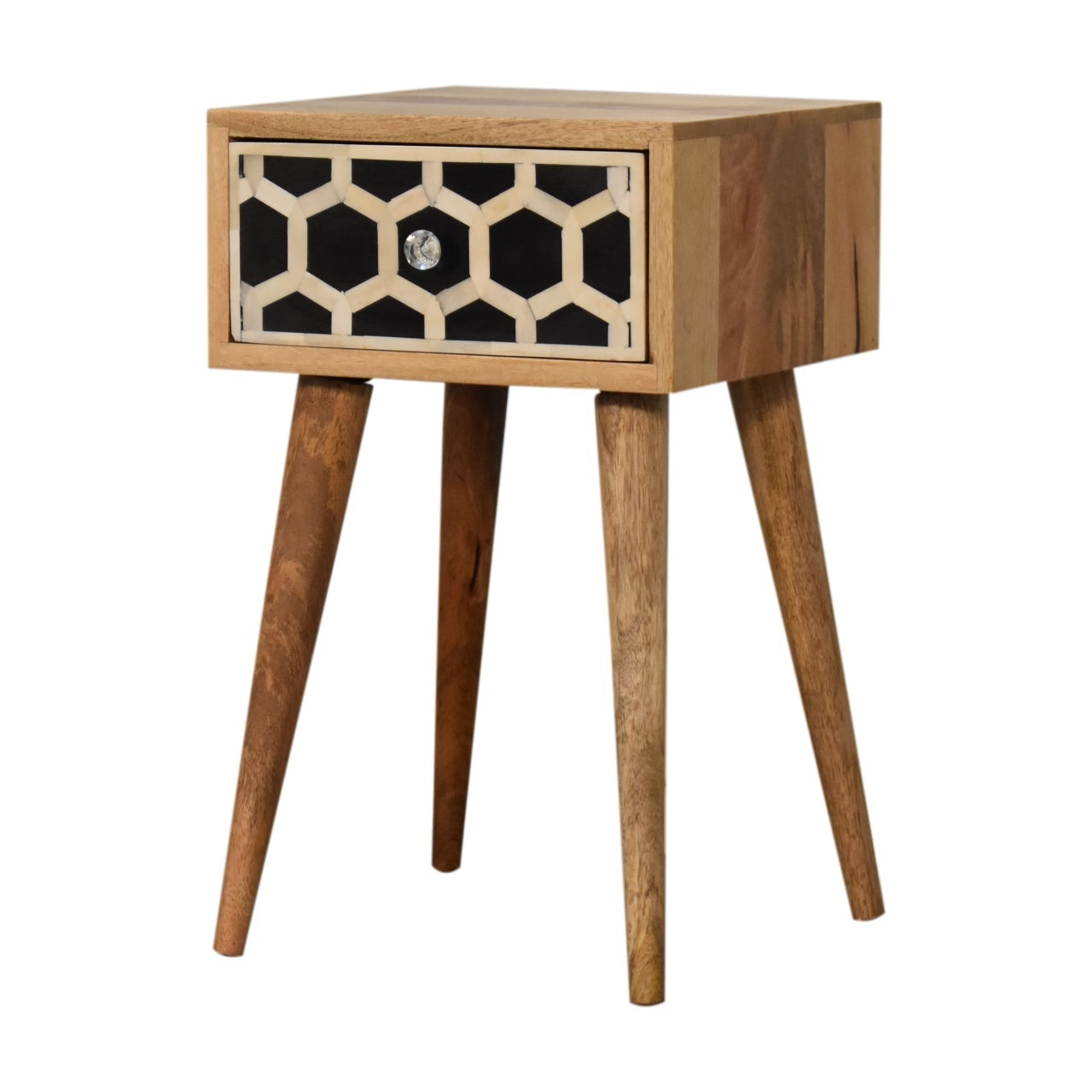 Artisan Furniture Solid Wood Mini Bone Inlay Bedside
