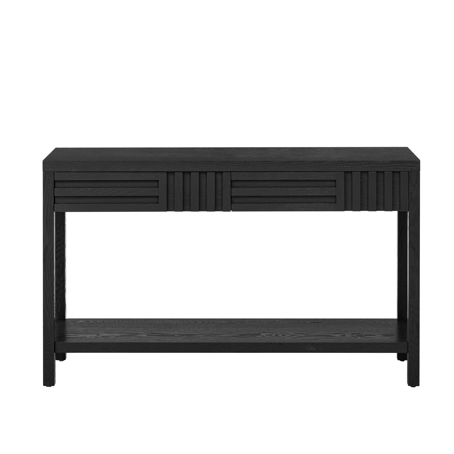 U_STYLE Ash Veneer Modern Style Console Table, Striped Design, Suitable for Entryway, Corridor, Foyer, Living Room, Study