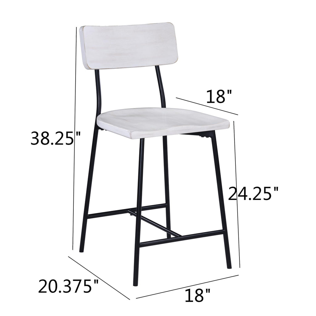 Badin Wood and Metal Modern Counter Stool