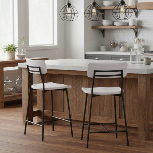 Badin Wood and Metal Modern Counter Stool