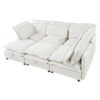 U_Style Double-Layer Cushion Modern Large U-Shaped Modular Sofa, Freely Combinable 6-Seater with Storage Function, Convertible to Sofa Bed, Perfect for Living Rooms, Offices, and Apartments