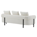 78' Modern 3-Seater Beige Upholstered Sofa, Oversized Comfy Couch with 3 Plush Pillows for Living Room, Bedroom, Apartment