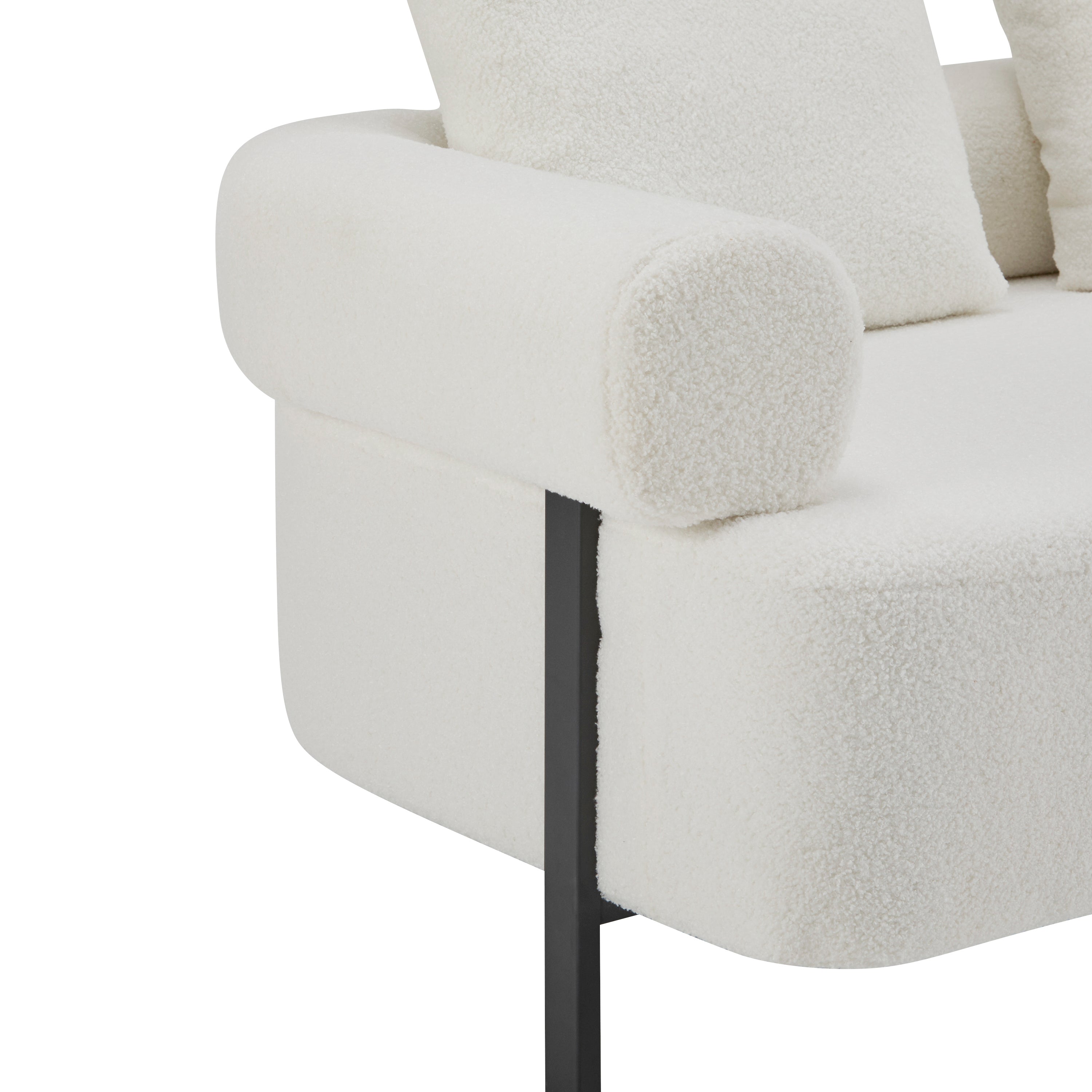 78' Modern 3-Seater Beige Upholstered Sofa, Oversized Comfy Couch with 3 Plush Pillows for Living Room, Bedroom, Apartment