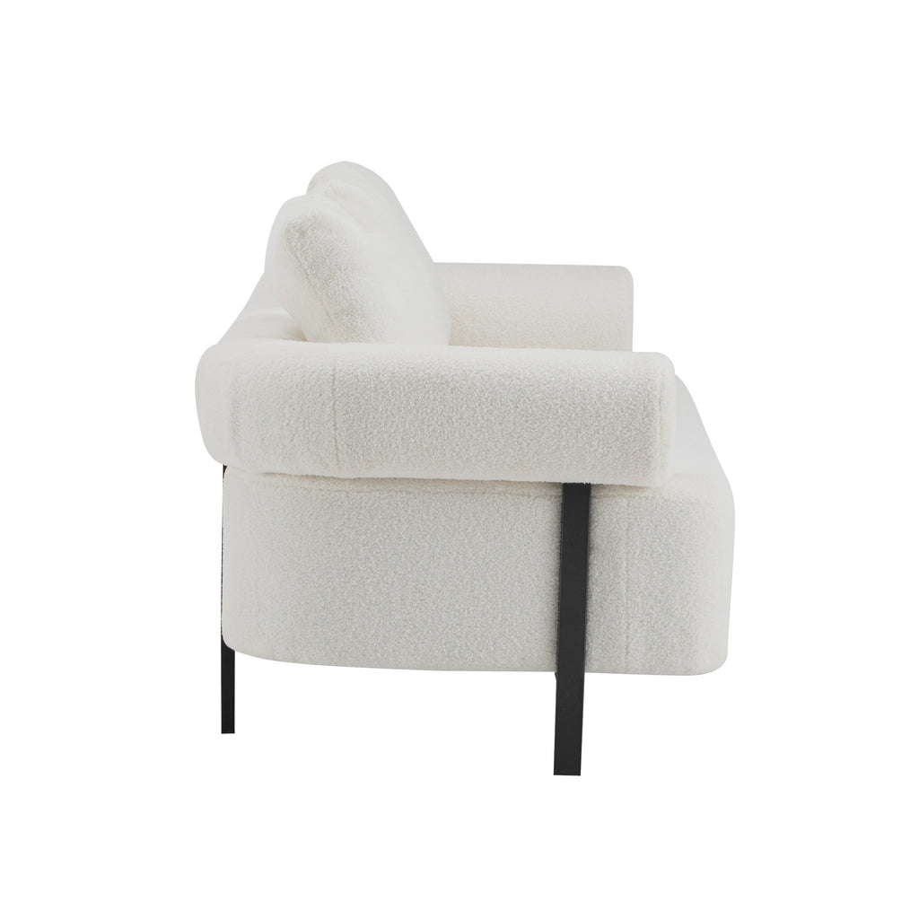 78' Modern 3-Seater Beige Upholstered Sofa, Oversized Comfy Couch with 3 Plush Pillows for Living Room, Bedroom, Apartment