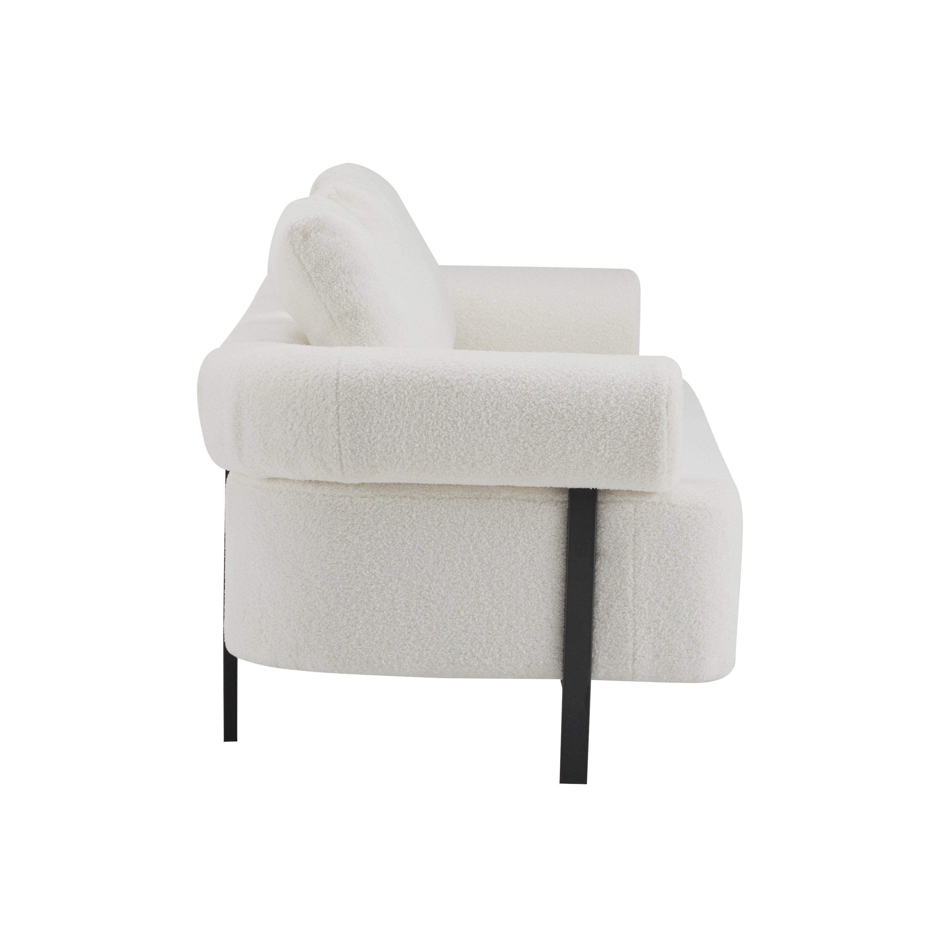 78' Modern 3-Seater Beige Upholstered Sofa, Oversized Comfy Couch with 3 Plush Pillows for Living Room, Bedroom, Apartment