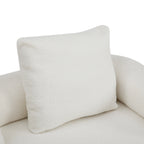 78' Modern 3-Seater Beige Upholstered Sofa, Oversized Comfy Couch with 3 Plush Pillows for Living Room, Bedroom, Apartment