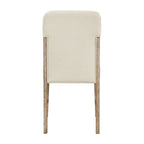 Modern Comfortable Dining Side Chairs Set of 2pc Plush Beige Chenille Upholstered Seat and Back Wooden Furniture