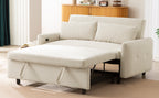57.48 Pull-out Sofa Bed Convertible Couch 2 Seat Loveseat Sofa Modern Sleeper Sofa with Two Throw Pillows and USB Ports for Living Room, Beige(Old Sku:WF317760AAA)