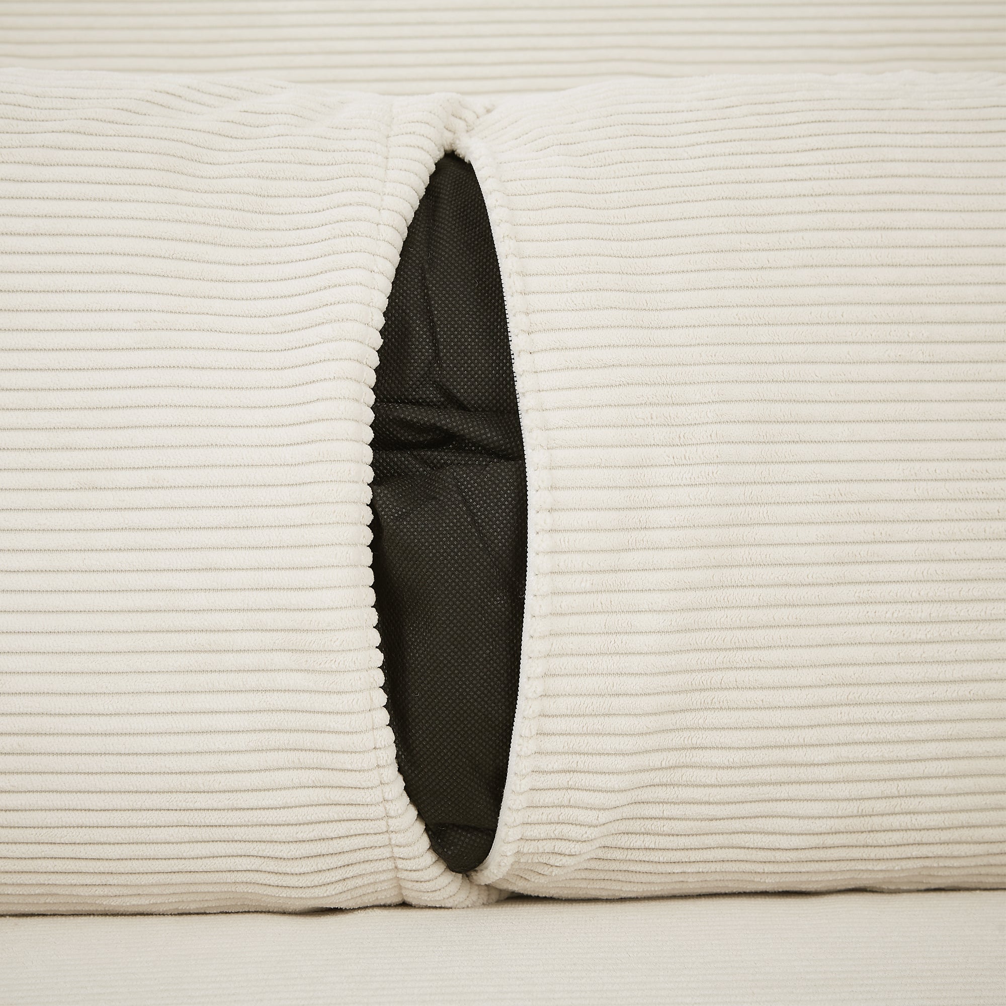 Modern Beige Corduroy 2-Seat Convertible Sofa Bed